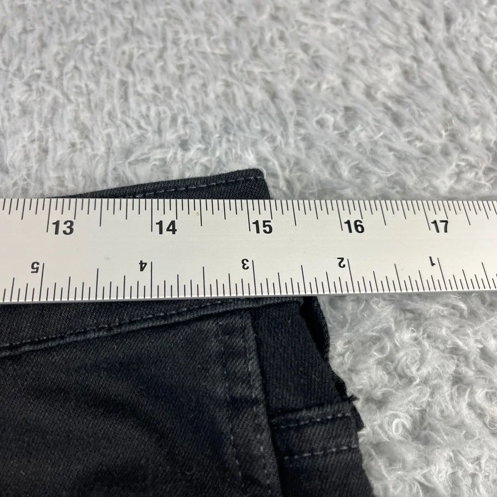 J.Crew Denim Black Straight Leg Button Fly Jeans Womens 29 High Rise Stretch